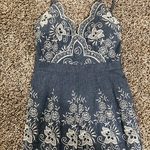 Jean looking romper w/ floral design